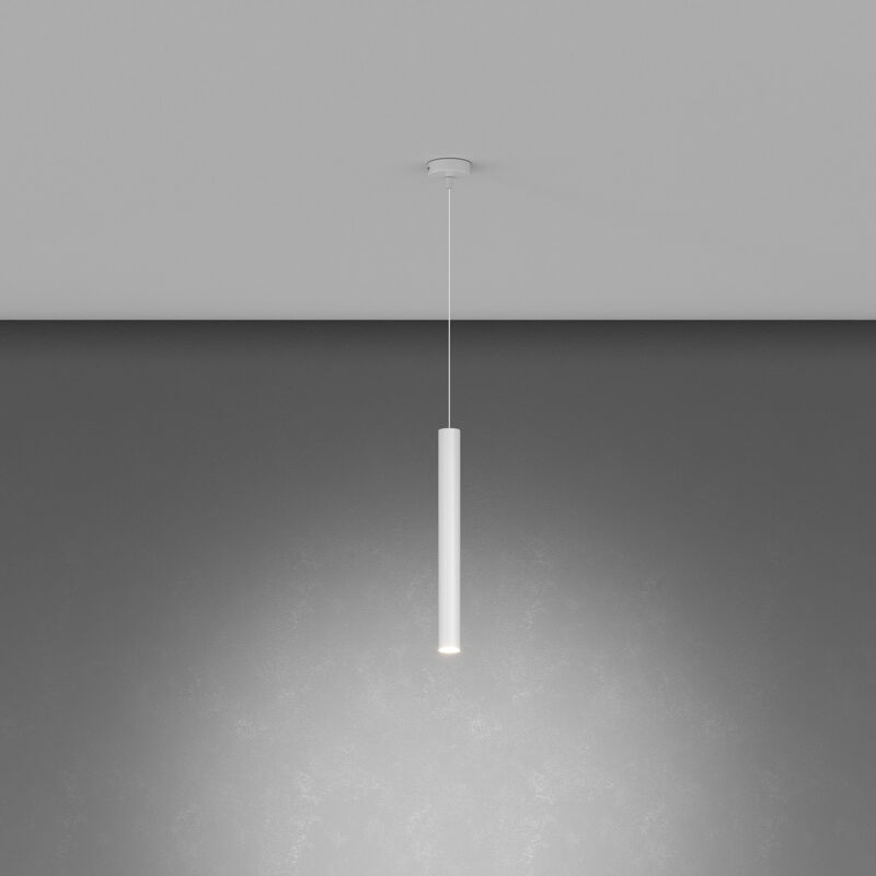 foto del prodotto sospensione moderna round tube metallo bianco 1 luce gu10