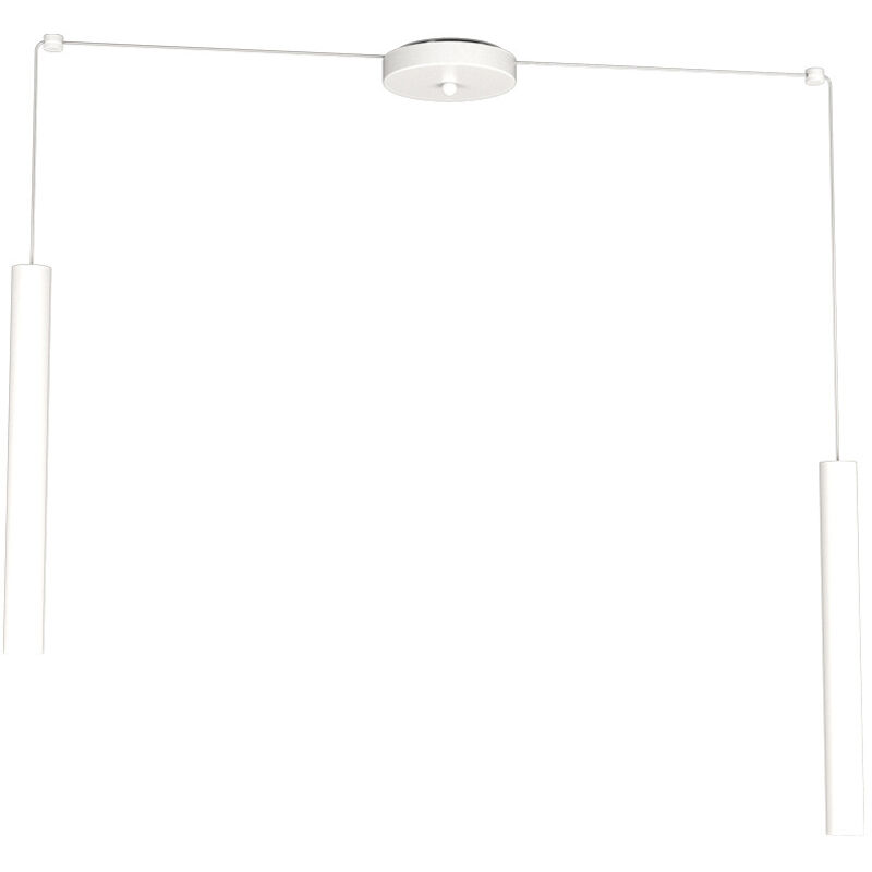 foto del prodotto sospensione moderna round tube metallo bianco 2 luci gu10