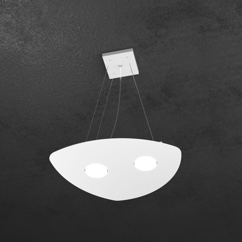 foto del prodotto sospensione moderna shape metallo bianco 2 luci gx53