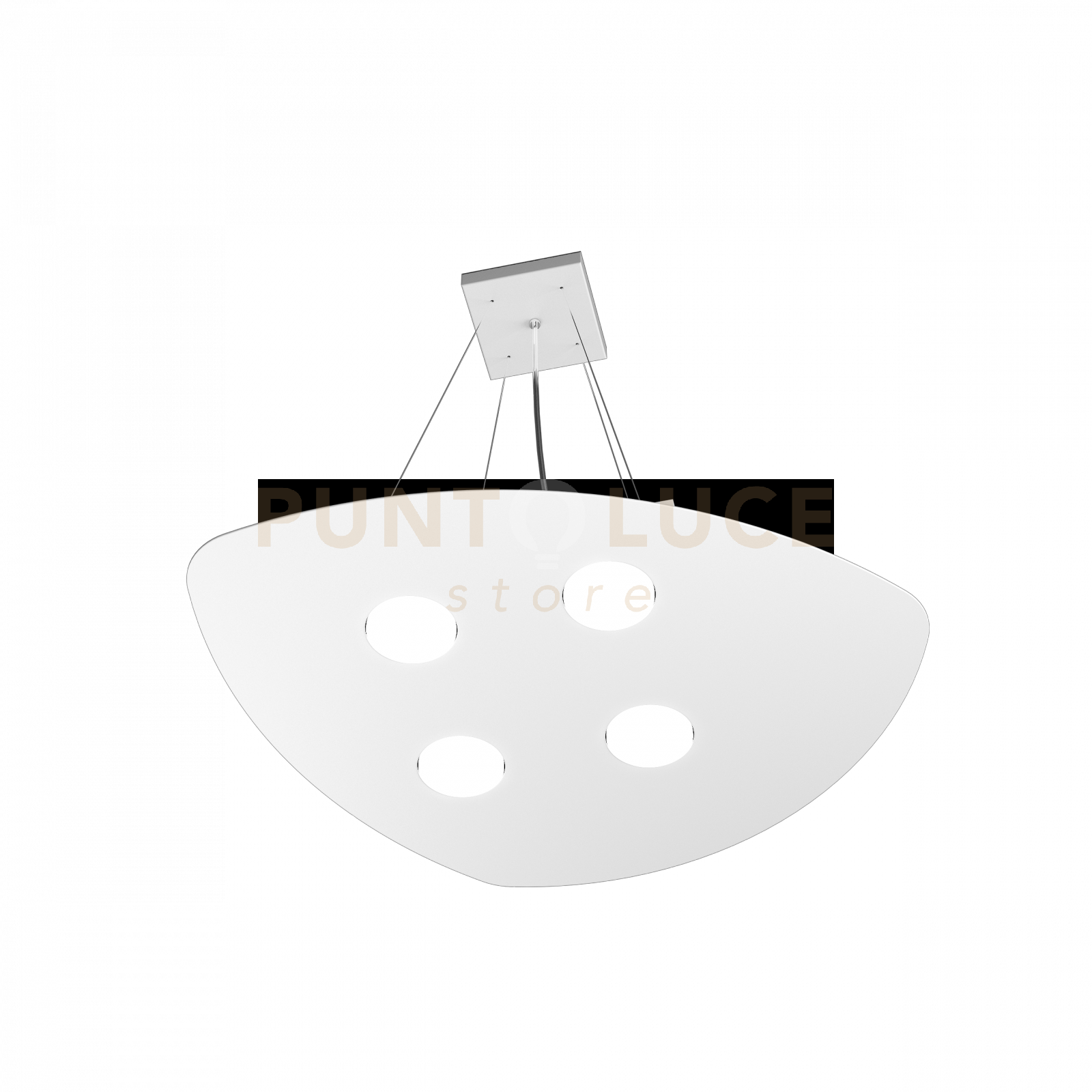 foto del prodotto sospensione moderna shape metallo bianco 4 luci gx53