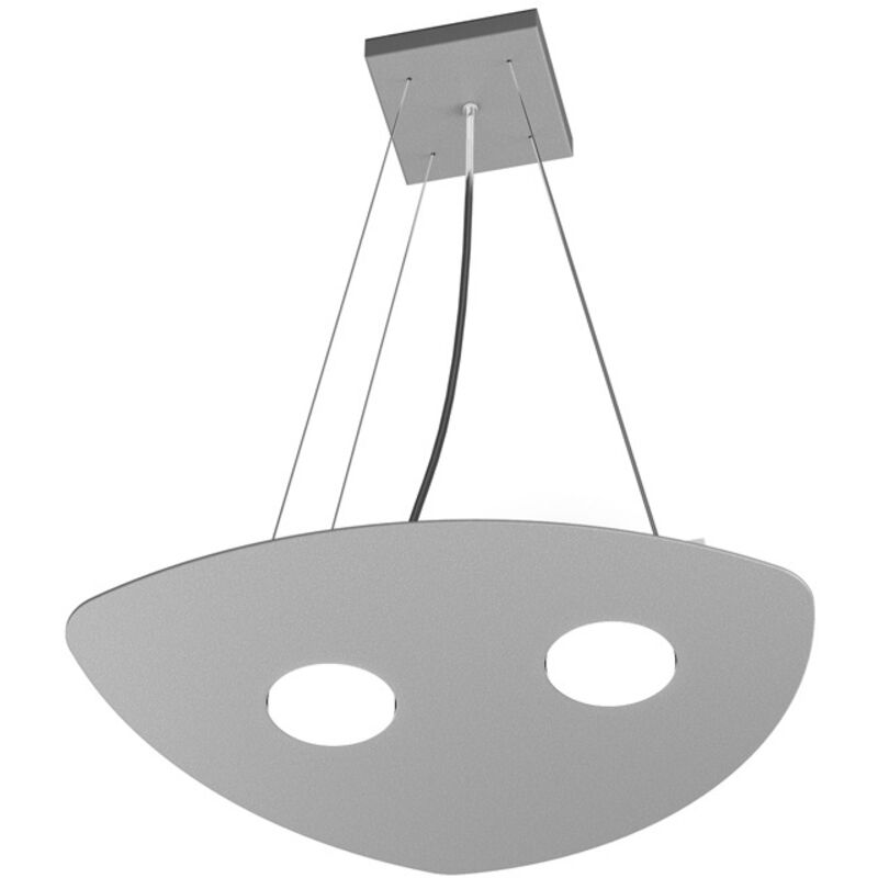 foto del prodotto sospensione moderna shape metallo grigio 2 luci gx53