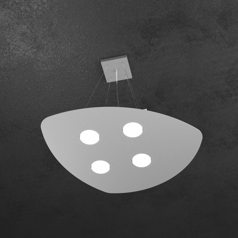 foto del prodotto sospensione moderna shape metallo grigio 4 luci gx53