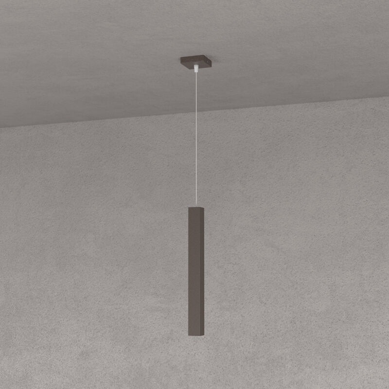 foto del prodotto sospensione moderna square tube metallo marrone 1 luce gu10