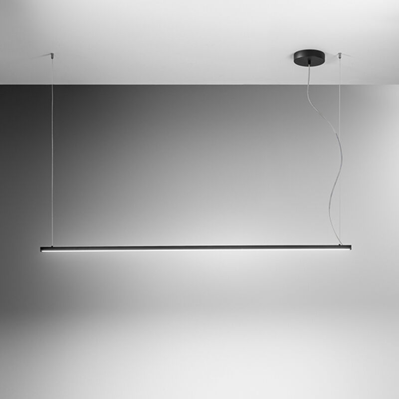 foto del prodotto sospensione moderna syncro metallo nero acrilico led 35w 3000k