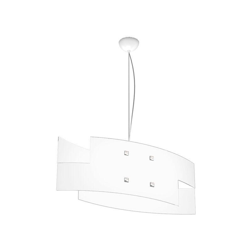 foto del prodotto sospensione moderna tetris metallo bianco vetro 1 luce e27