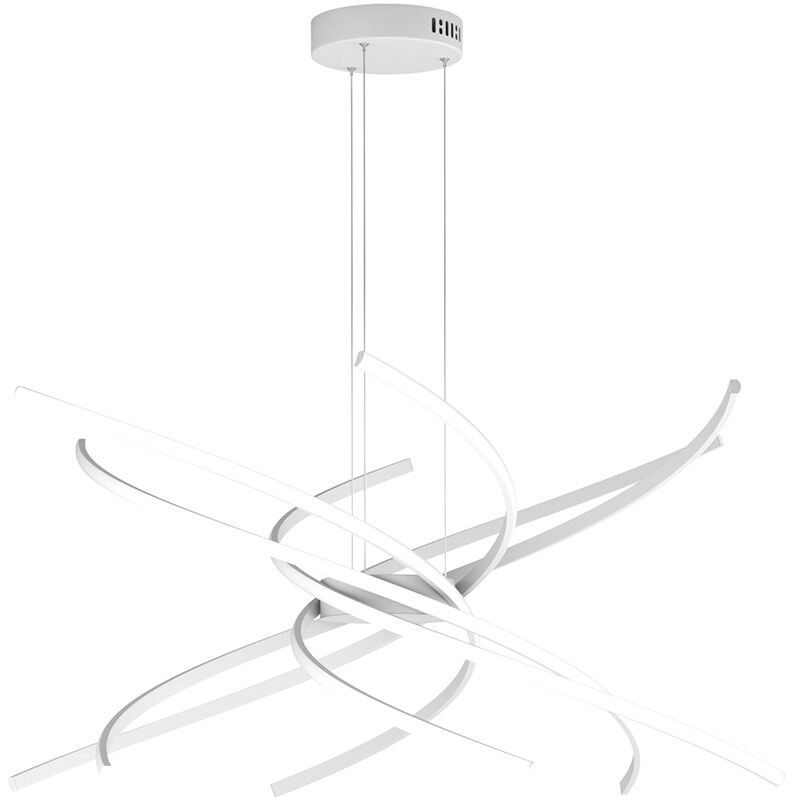 foto del prodotto sospensione moderna tornado alluminio bianco led 69w d.80cm luce calda