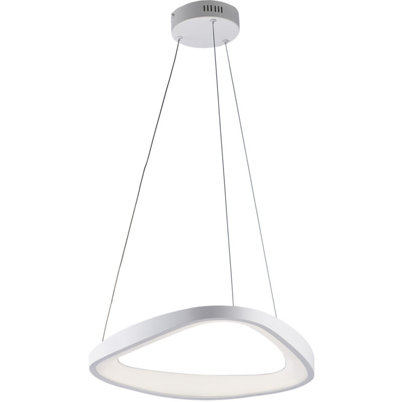 foto del prodotto sospensione moderna triangolare anna led integrato in alluminio bianco