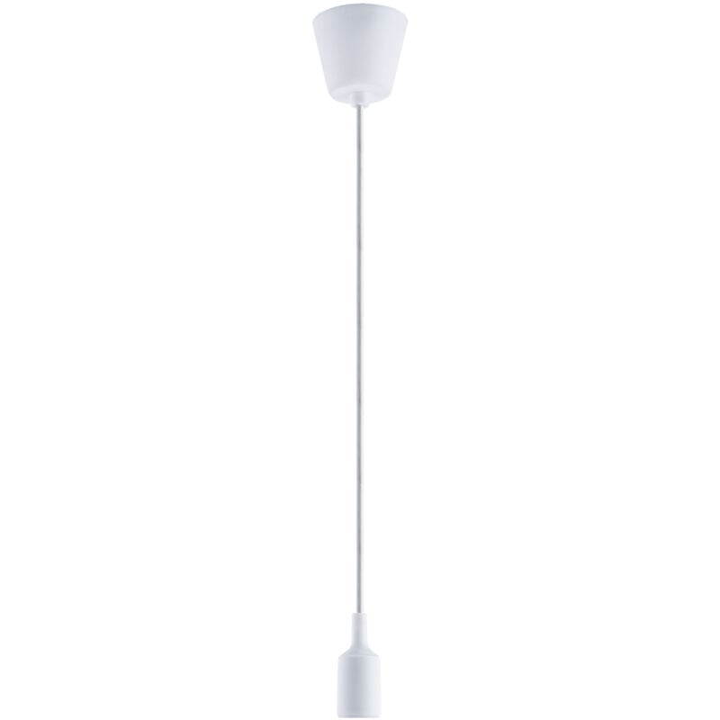 foto del prodotto sospensione nera e27 lampada pendente rivestimento silicone 1,5m cavo in tessuto bianca, ambra g125 300 lumen 5w paco home