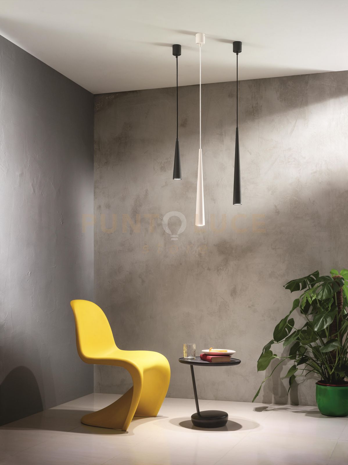 foto del prodotto sospensione noa h.50cm d.5,5cm nero 1 luce attacco gu10