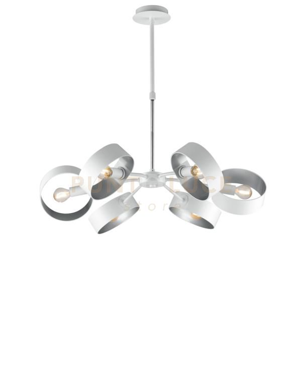 foto del prodotto sospensione olympic bianco silver 6xe14 67x16cm