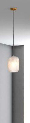 foto del prodotto sospensione ottone sat. 1 luce vetro bianco fog 1181os s1 bf