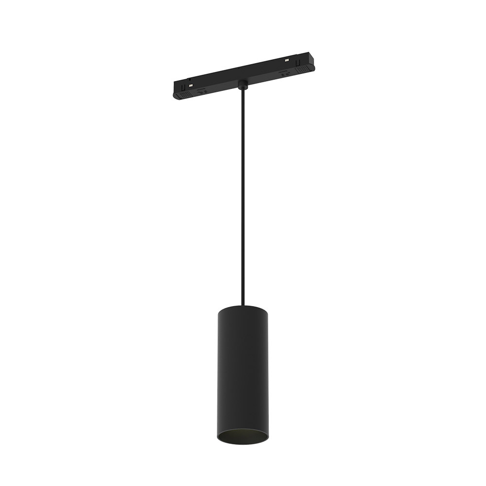 foto del prodotto sospensione per binario moderno focus led alluminio nero 1 luce 12w dimmerabile