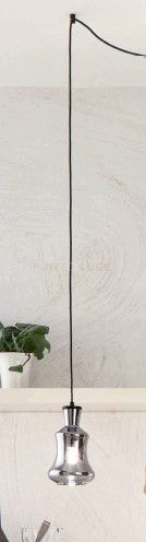 foto del prodotto sospensione pin solo vetro/b fume' cavo nero d.15cm h.24cm attacco e14