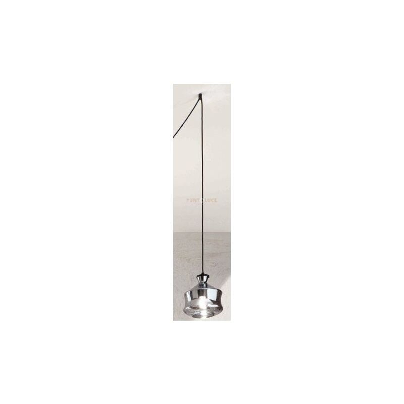 foto del prodotto sospensione pin solo vetro/b fume' cavo nero d.18,5cm h.19cm attacco e14