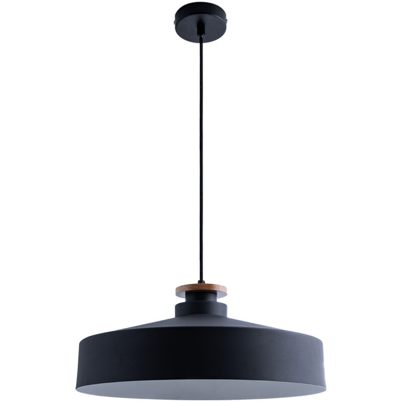 foto del prodotto sospensione plafone sala da pranzo lampada cucina tavola pranzo scandinavo e27 design t, legno nero paco home