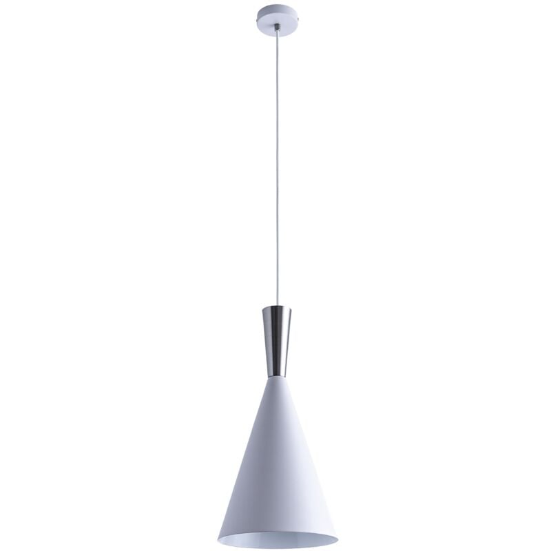 foto del prodotto sospensione plafone sala da pranzo tavola cavo tessuto 1,5m regolabile 18,5cm bianco alluminio spazzolato, monoemissione paco home