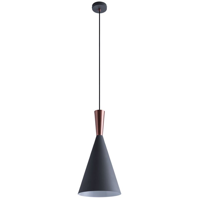 foto del prodotto sospensione plafone sala da pranzo tavola cavo tessuto 1,5m regolabile 18,5cm grigio rame, monoemissione paco home