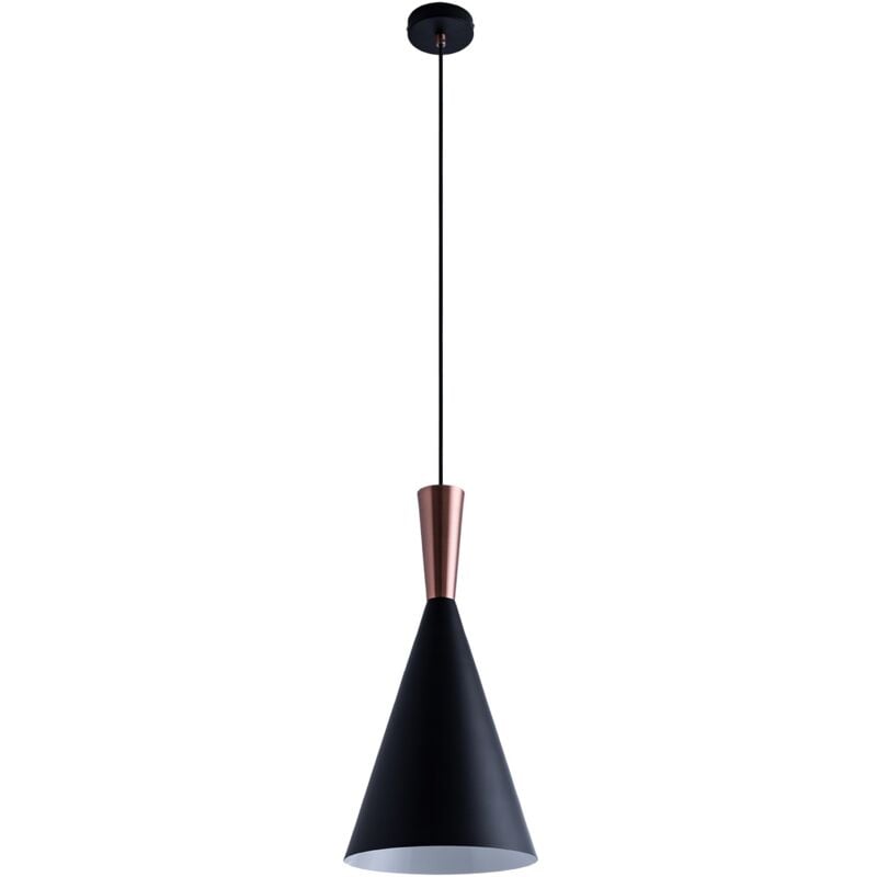 foto del prodotto sospensione plafone sala da pranzo tavola cavo tessuto 1,5m regolabile 18,5cm rame nero, monoemissione paco home