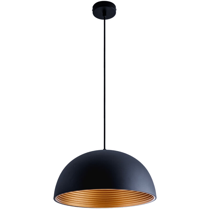 foto del prodotto sospensione plafone sala pranzo lampada cucina sospesa cavo tessuto 1,5m 40,5cm ambra 720lm 8w, nero oro paco home