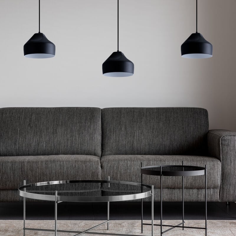 foto del prodotto sospensione plafone sala pranzo lampada cucina sospesa tavola interno bianco bianco nero, design u lampadina a60 trasparente paco home