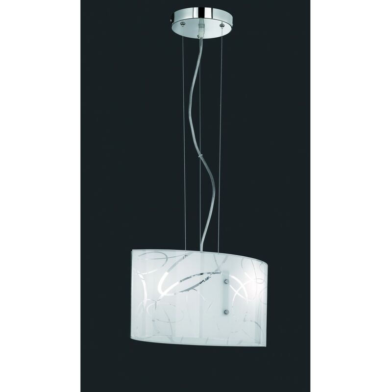foto del prodotto sospensione rettangolare spirelli 2xe27 vetro con cerchi decorativi trio lighting