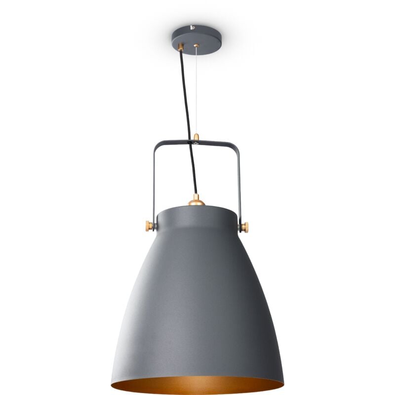 foto del prodotto sospensione sala da pranzo cucina tavolo industriale moderna luce a sospensione antracite, oro 39cm paco home