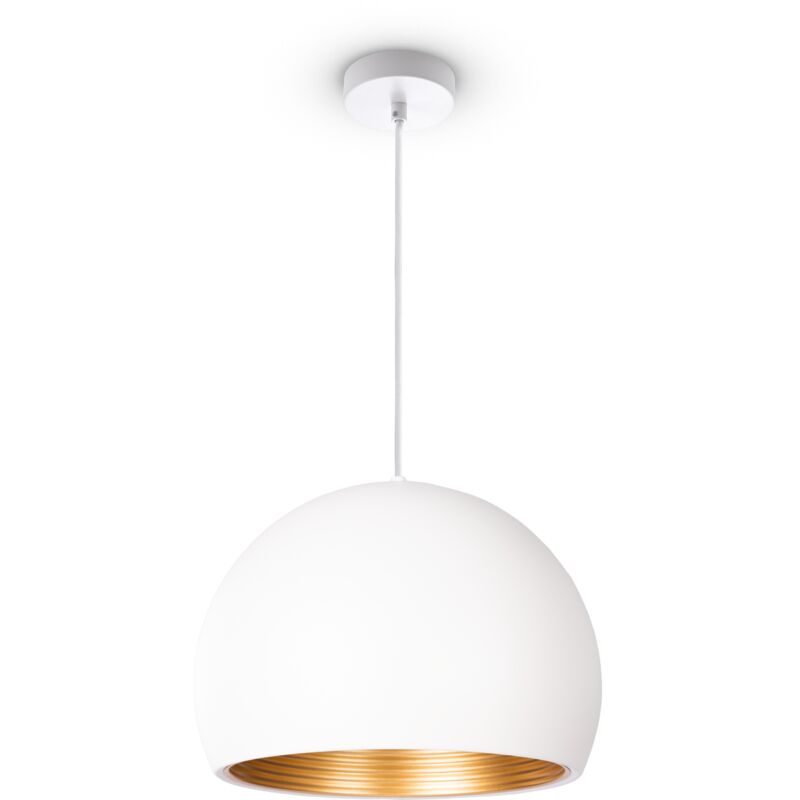 foto del prodotto sospensione sala da pranzo cucina tavolo industriale moderna luce a sospensione bianca, oro 36cm paco home