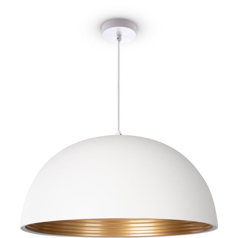foto del prodotto sospensione sala da pranzo cucina tavolo industriale moderna luce a sospensione bianca, oro 40,5cm paco home