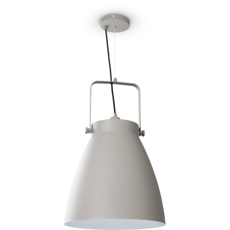 foto del prodotto sospensione sala da pranzo cucina tavolo industriale moderna luce a sospensione grigio, bianco 39 cm paco home