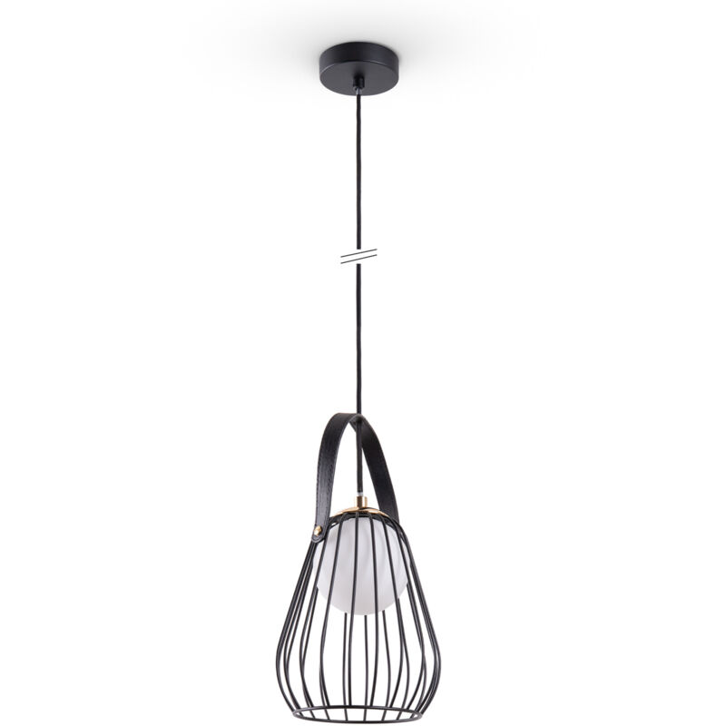 foto del prodotto sospensione salotto vintage g9 a gabbia sala da pranzo metallo industriale luce a sospensione, nero paco home