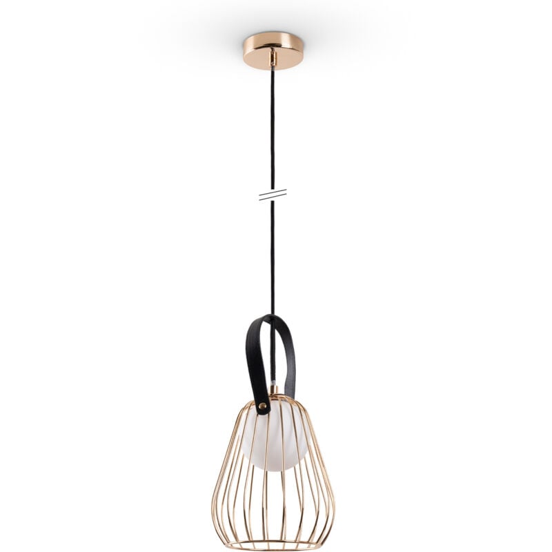foto del prodotto sospensione salotto vintage g9 a gabbia sala da pranzo metallo industriale luce a sospensione, oro paco home