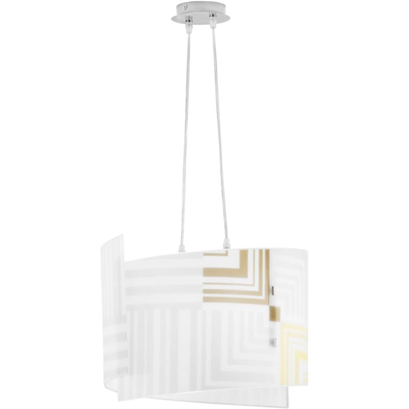 foto del prodotto sospensione seventy in vetro bianco 45 cm. 