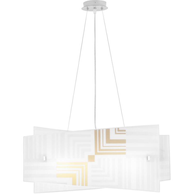 foto del prodotto sospensione seventy in vetro bianco 60 cm. 