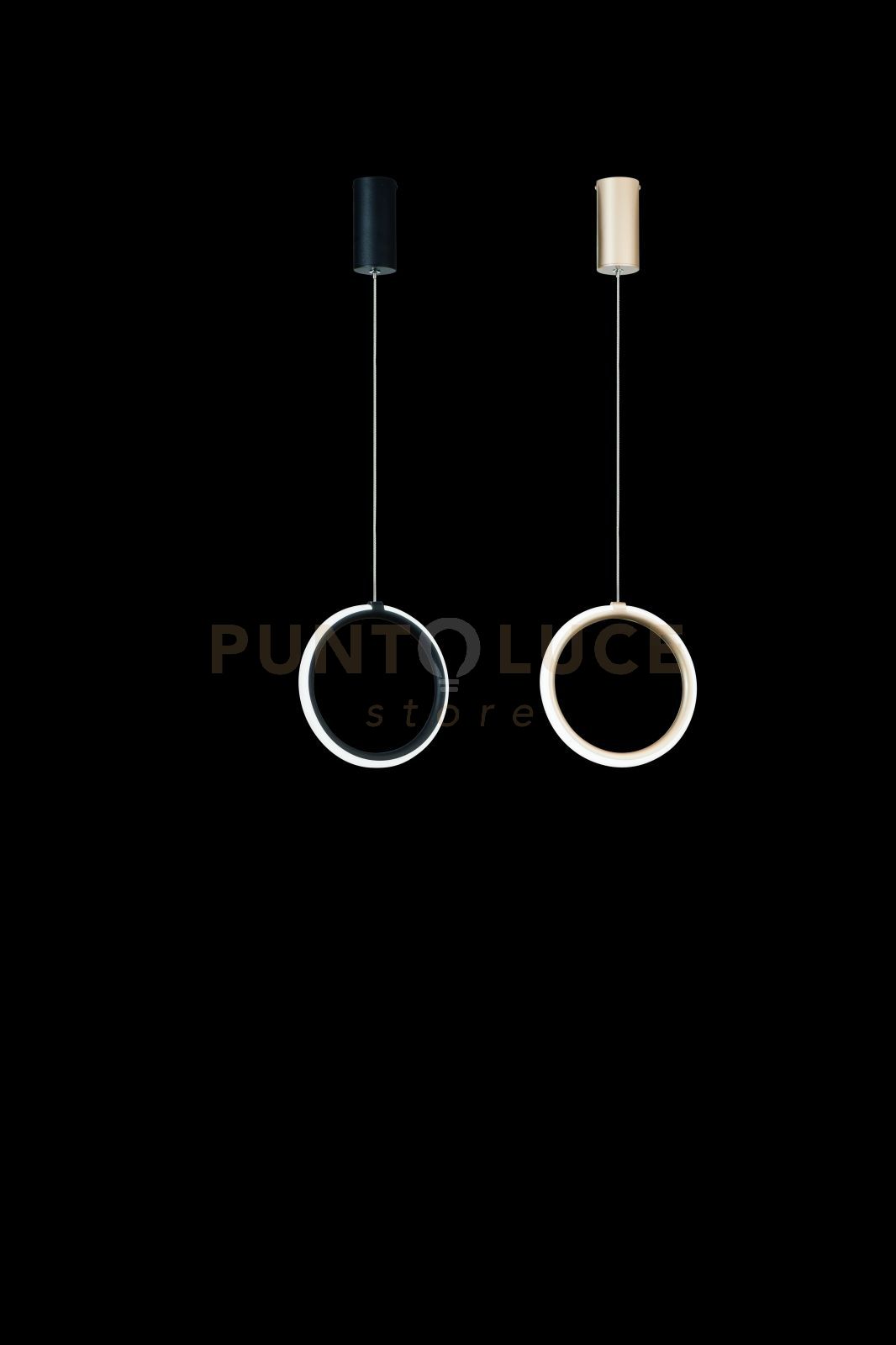 foto del prodotto sospensione singola pinta nero led 3000k 780lm 12w dimmerabile senza vetro