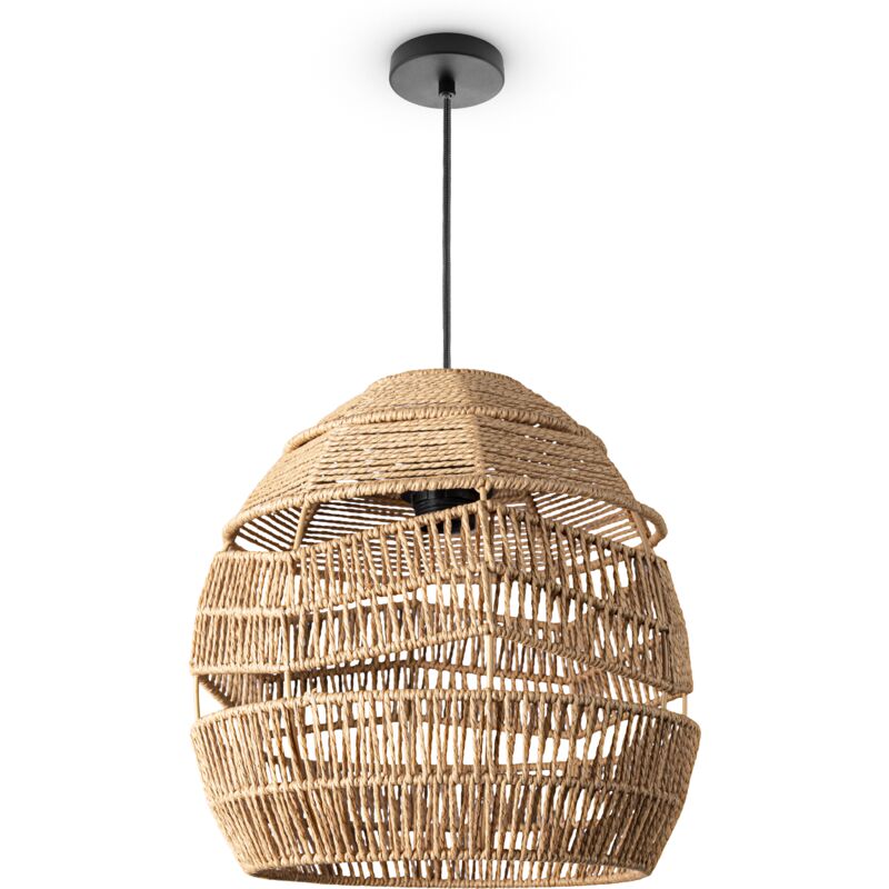 foto del prodotto sospensione soggiorno boho lampade a cesto rattan beige 31 cm , luce a sospensione tipo 4 paco home