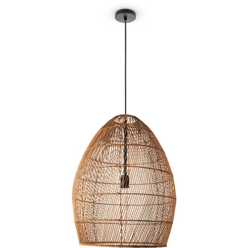 foto del prodotto sospensione soggiorno boho lampade a cesto rattan beige 52 cm , luce a sospensione tipo 2 paco home