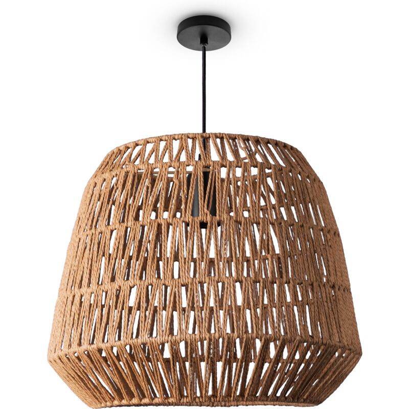 foto del prodotto sospensione soggiorno boho lampade a cesto rattan natura 40cm , luce a sospensione tipo 9 paco home