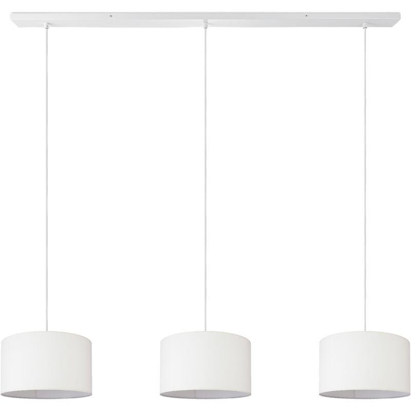foto del prodotto sospensione soggiorno plafone stoffa paralume moderno monocolore rotondo bianco 28cm , luce a sospensione bianca tipo 2 paco home