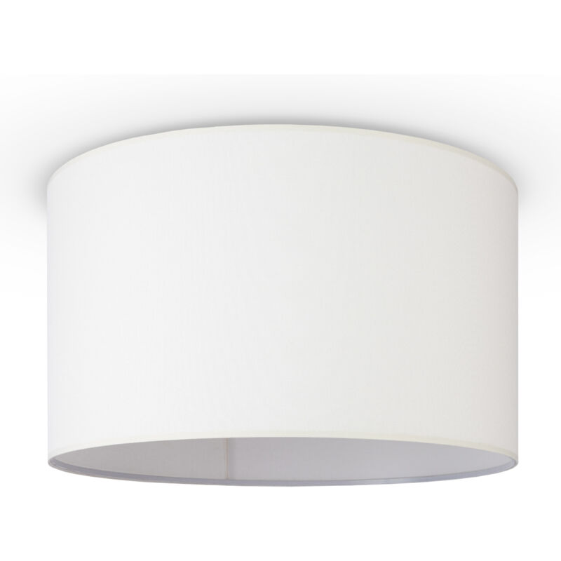 foto del prodotto sospensione soggiorno plafone stoffa paralume moderno monocolore rotondo plafoniera bianca, bianco 45.5 cm paco home