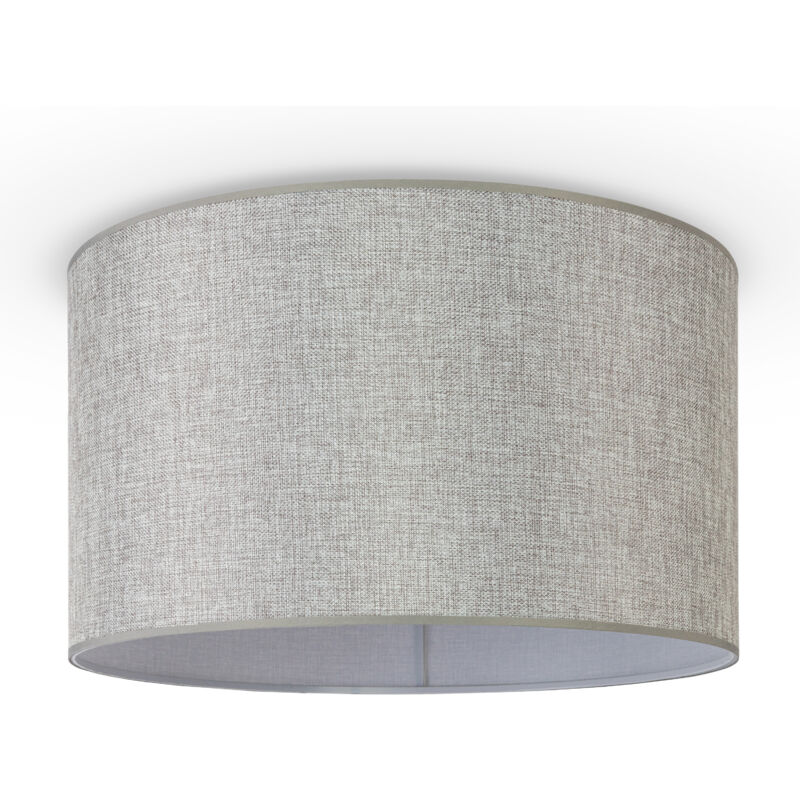 foto del prodotto sospensione soggiorno plafone stoffa paralume moderno monocolore rotondo plafoniera bianca, grigio 45,5 cm paco home
