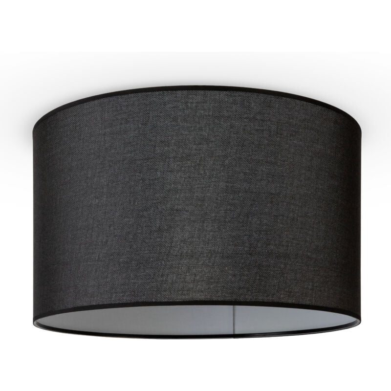 foto del prodotto sospensione soggiorno plafone stoffa paralume moderno monocolore rotondo plafoniera nero, nero 45.5 cm paco home