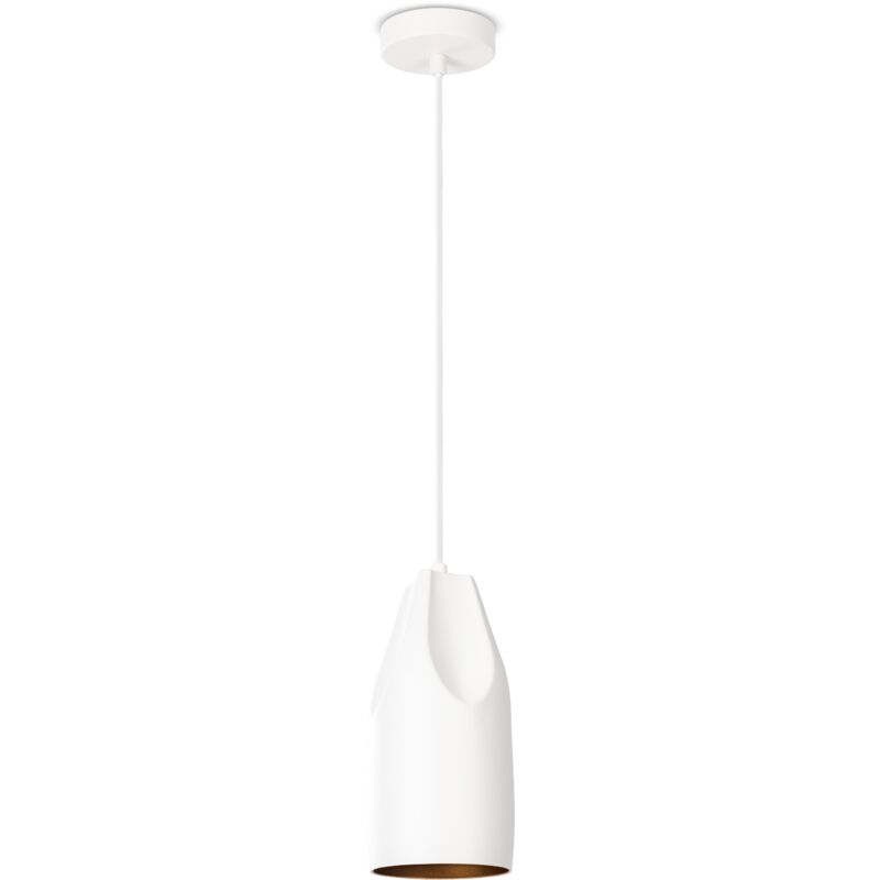 foto del prodotto sospensione soggiorno tavolo cucina 1,5m cavo in tessuto industriale luce a sospensione tipo 1, bianco oro paco home