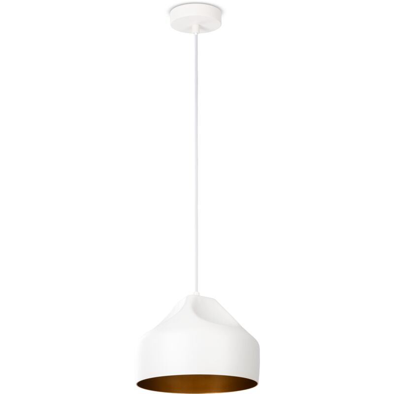 foto del prodotto sospensione soggiorno tavolo cucina 1,5m cavo in tessuto industriale luce a sospensione tipo 2, bianco oro paco home