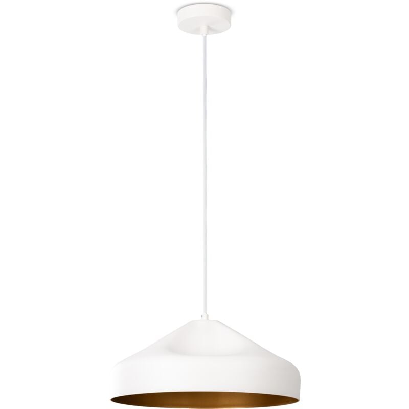 foto del prodotto sospensione soggiorno tavolo cucina 1,5m cavo in tessuto industriale luce a sospensione tipo 3, bianco oro paco home