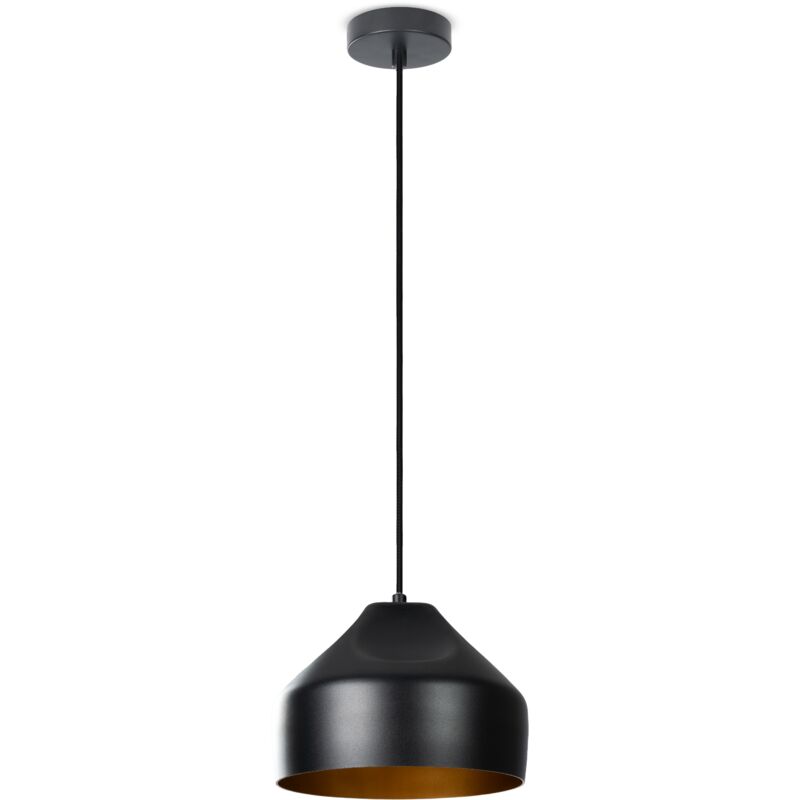 foto del prodotto sospensione soggiorno tavolo cucina 1,5m cavo in tessuto industriale nero oro, luce a sospensione tipo 2 paco home
