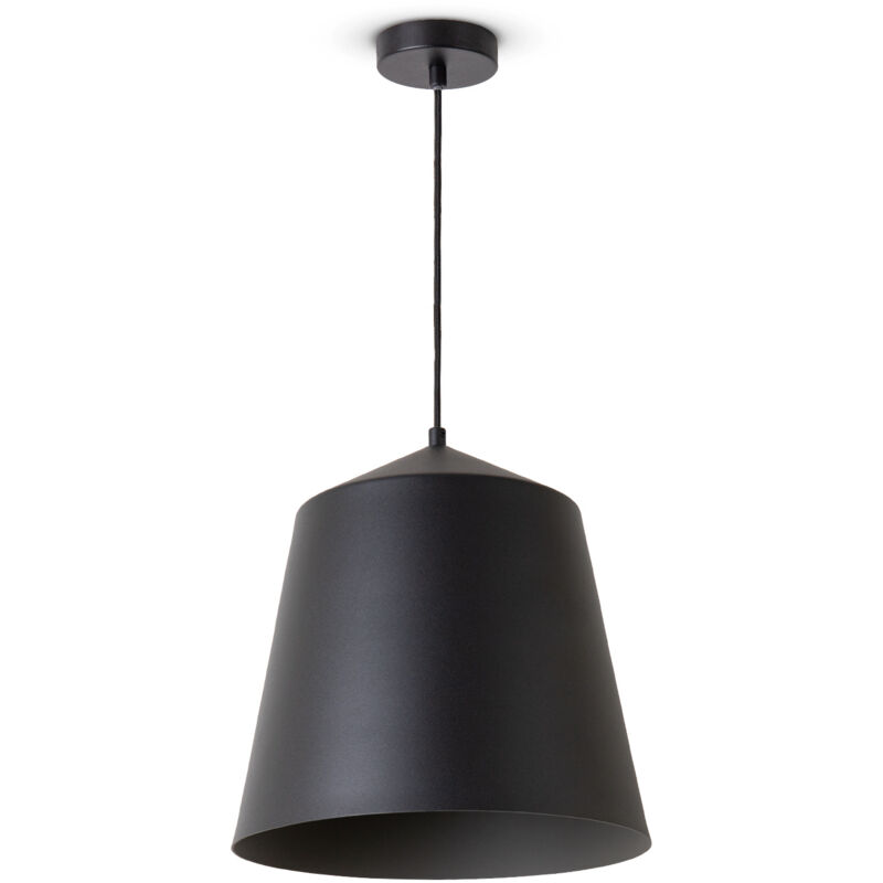 foto del prodotto sospensione soggiorno tavolo da pranzo cucina paralume industriale luce a sospensione nero, grigio 32.5 cm paco home