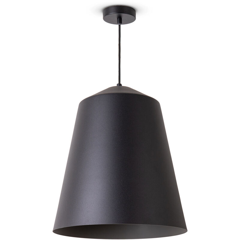 foto del prodotto sospensione soggiorno tavolo da pranzo cucina paralume industriale luce a sospensione nero, grigio 36.5 cm paco home
