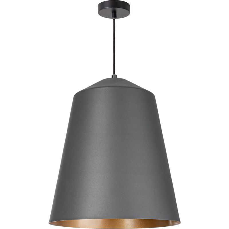 foto del prodotto sospensione soggiorno tavolo da pranzo cucina paralume industriale oro 36.5 cm , sospensione antracite paco home