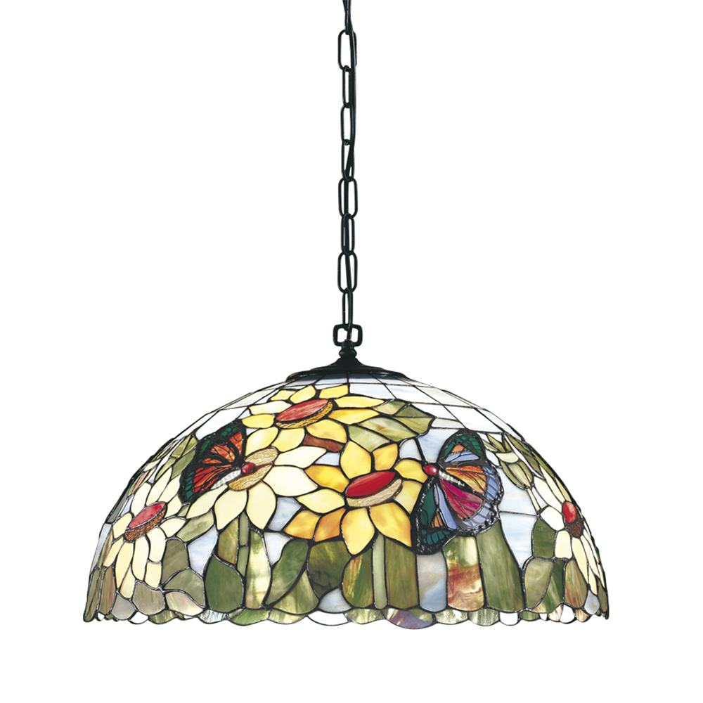 foto del prodotto sospensione tiffany vetro multicolor chiaro 1 luce e27