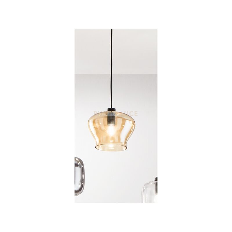 foto del prodotto sospensione verve-1 1 luce ambra attacco e14 senza base d' attacco d.21cm